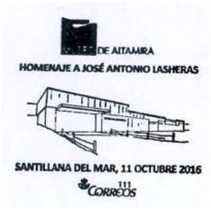 Pterosaur on commemorative postmark of Spain 1997