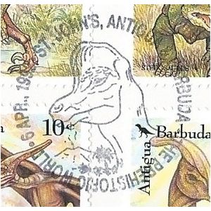 Dinosaurs on stamps of Antigua and Barbuda 1992
