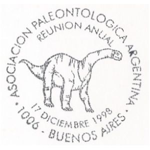 Dinosaur on postmark of Argentina 1998