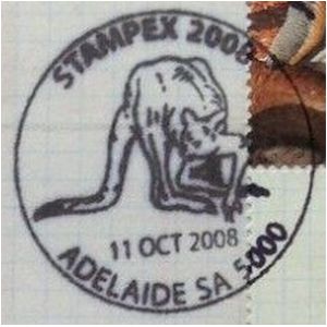 Procoptodon on commemorative postmark of Australia 2008