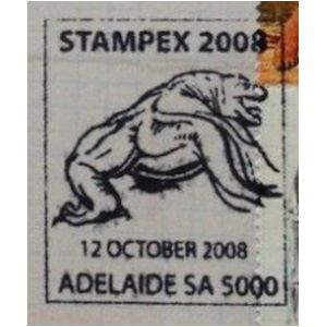 Megalania on commemorative postmark of Australia 2008