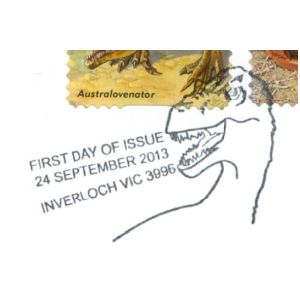 Dinosaur on postamrk of Australia 2013