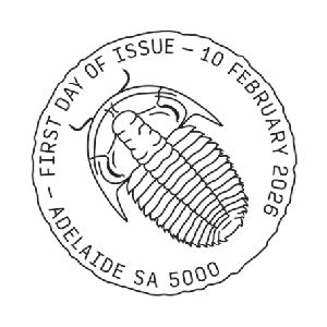 Trilobite on postmark of Australia 2026