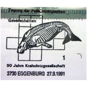 Steller's sea cow on postmark of Austria 1991