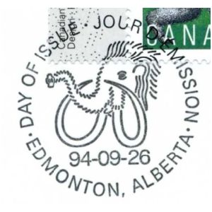 Mammoth on postmark of Canada 1994