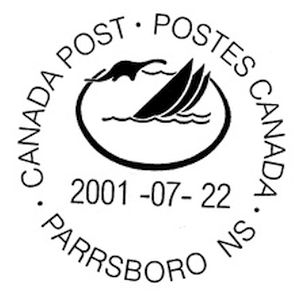 Dinosaurus on postmark of Canada 2001