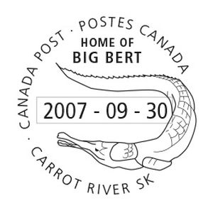 Terminonaris robusta Big Bert on postmark of Canada 2007
