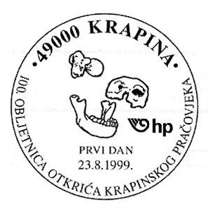 Homo neanderthalers on FDC of Croatia 1999