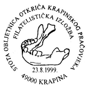Homo neanderthalers on FDC of Croatia 1999