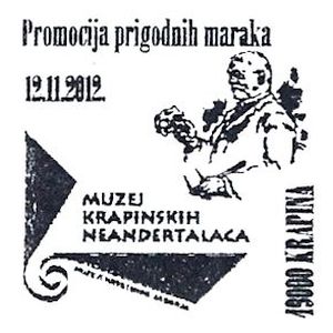 Dragutin Gorjanović-Kramberger on postmark of Croatia 2012