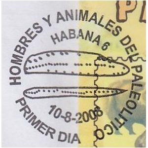 Flint tools on postmark of Cuba 2008