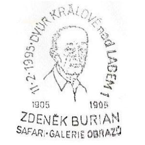 Zdenek Burian on postmark of Czech 1999