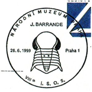 Trilobite on postmark of Czech 1999