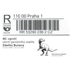 Buranosaurus augustai dinosaur on R-lable of Czech Republic 2021