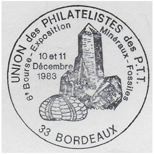Fossil on commemorative postmark of France 1983