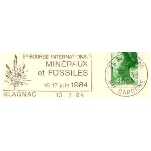 Ammonite on commemorative postmark of France 1984