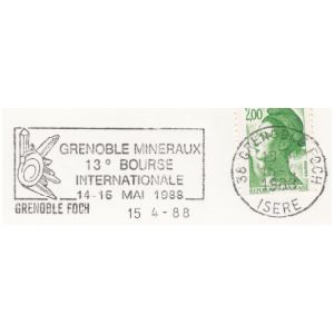 Fossil on commemorative postmark of France 1988
