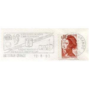 Fossil on commemorative postmark of France 1993-1996