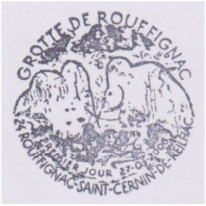 Prehistoric animals on commemorative postmark of France 2006