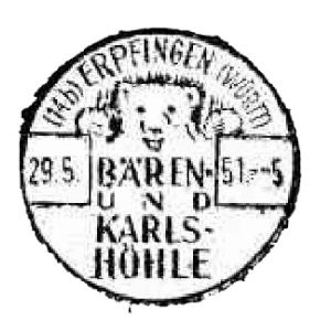 Cave Bear Ursus spelaeus on commemorative post mark of Germany 1951