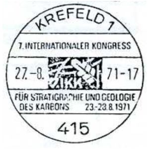 Prehistoric plants from Carbon period on post mark of Germany 1971