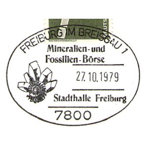 Ammonite on commemorative postmark of Germany 1979