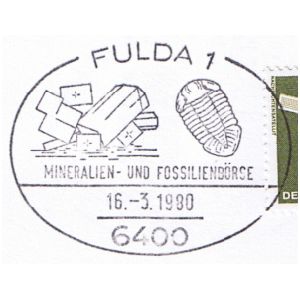 Trilobite on commemorative postmark of Germany 1980
