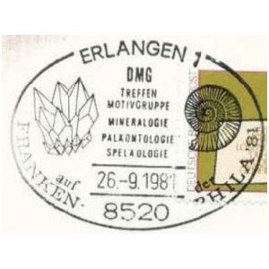 Ammonite on postmark of Germany 1981