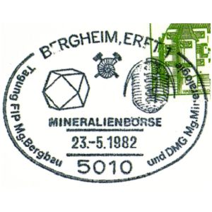 Trilobite on commemorative postmark of Germany 1982