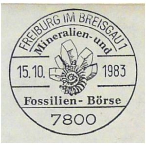 Ammonite on commemorative postmark of Germany 1983