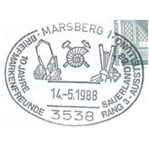 Ammonite on postmark of Germany 1988