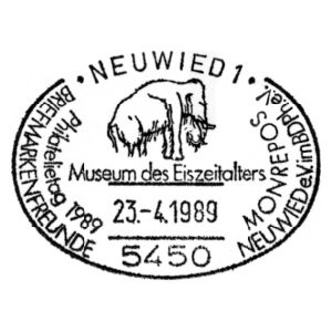Mammoth on postmark of Germany 1989