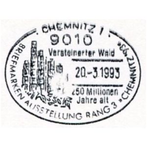 Petrified forest of Chemnitz on post of Germany 1993