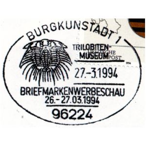 Trilobite on post mark of Germany 1994