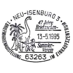 Dinosaurs on postmark of Germany 1995