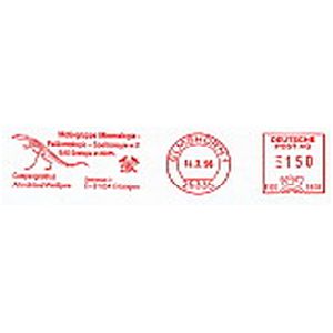 Compsognathus on meter franking of Germany 1996