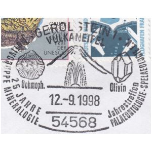 Fossils on postmark of Germany 1998