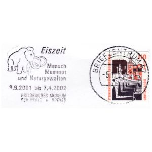 Mammoth on Ice age postmark of Germany 2002