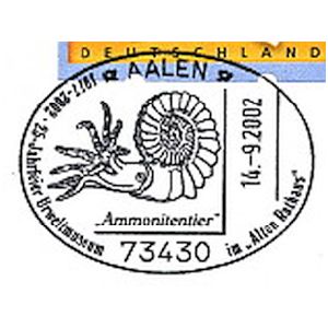 Ammonite on meter franking of Germany 2002