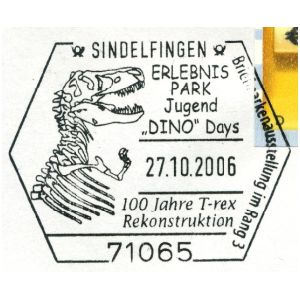 T-rex on postmark of Germany 2006
