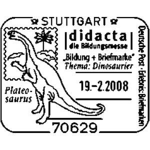Plateosaurus on postmark of Germany 2008