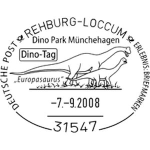 Europasaurus on commemorative postmark of Germany 2008