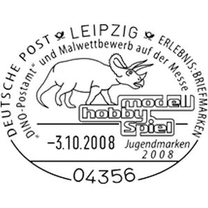 Triceratops on post mark of Germany 2008