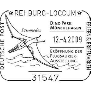 Pteranodon on commemorative postmark of Germany 2009