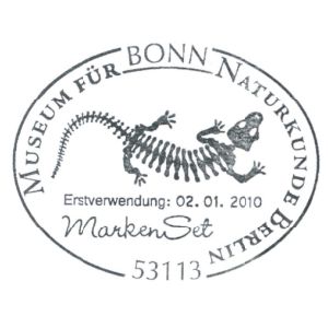 Fossil on postmark of Germany 2010