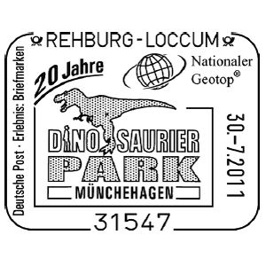 Tyrannosaurus rex on postmark of Germany 2011