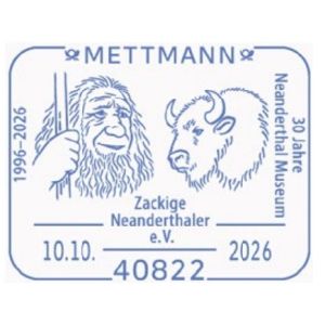 German commemorative postmark 30 anniversary of Neanderthal Museum German commemorative postmark 30 anniversary of Neanderthal Museum