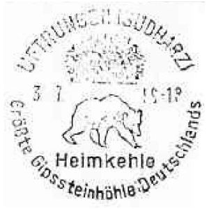 Cave Bear on postmark of East Germany 1971