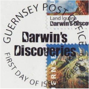 Darwins Discoveries on postmark of Guernsey 2009