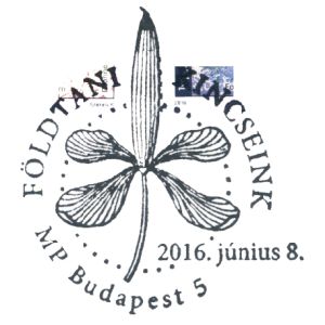 Prehistoric plant on commemorative postmark of Hungary 2016